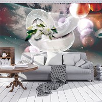 Абстрактные флизелиновые фотообои на стену 460x300 см 3Д фигуры и цветы лилии (12554V12) +клей