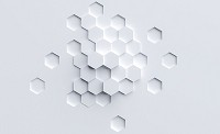 Флизелиновые фотообои 312x219 см 3д Соты - Белые шестигранники на стене (12556VEXXL) +клей