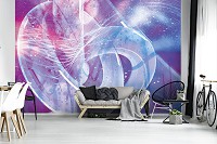 Флизелиновые обои фото 254x184 см Абстракция 3Д переплетения колец (12557V4)+клей