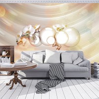 Искусство флизелиновые фотообои 368x254 см 3D шары и цветы орхидеи (12558V8) +клей
