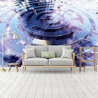 3д флизелиновые фотообои 460x300 см Темно синий лабиринт в отражении (12559V12) +клей