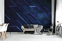 Флизелиновые фото обои геометрия в детскую 254x184 см 3Д прямоугольники (12562V4)+клей