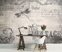 Флизелиновые фотообои 368x254 см Винтажный стиль ретро старая бумага (12565V8)+клей