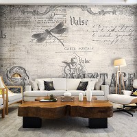 Флизелиновые фото обои ретро 312x219 см Винтажный стиль старая бумага (12565VEXXL)+клей