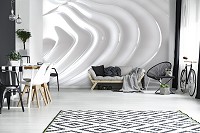 Арт флизелиновые фотообои 3д волна на стене (12566V)+клей