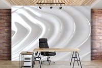 3d флизелиновые фотообои 416x254 см Абстракция белая волна на стене (12566VEXXXL) +клей