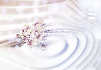 3д флізелінові фотошпалери 416x290 см Біла хвиля та квіти (12567VEXXXXL) +клей - вид 1 мініатюра