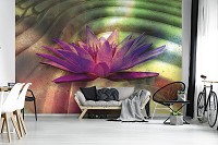 Абстракция флизелиновые фотообои 416x290 см Цветок лилии на волнах (12571VEXXXXL) +клей