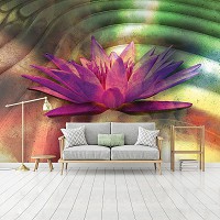 Абстрактные флизелиновые фотообои 520x318 см Цветок лилии на волнах (12571VEXXXXXL) +клей