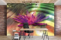 Флизелиновые фотообои 3 д фото Цветок лилии на волнах (12571V)+клей