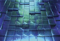 3d флізелінові фотошпалери 416x290 см Геометрія стіни з синіх кубів (12573VEXXXXL) +клей - вид 1 мініатюра