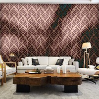 Флизелиновые фотообои 416x290 см Геометрия турецкий листовой узор (12576VEXXXXL) +клей