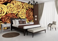 Флізелінові 3д фотошпалери 460x300 см Квіти Великі Чайні Троянди Вінтаж (12579V12) +клей