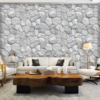 Флизелиновые фото обои 254x184 см Серая каменная стена (12580V4)+клей