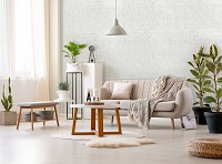 Светлые флизелиновые фотообои Белый кирпич (12581V)+клей