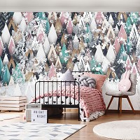 Геометрия на флизелиновых фото обоях Абстрактные треугольники на бетоне (12597V)+клей