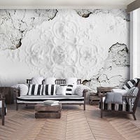 Флизелиновые 3D фото обои барельеф 368x254 см на осыпающейся стене (12613V8)+клей