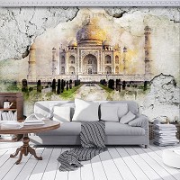 Флізелінові 3D фото шпалери місто в коридор 416x254 см Тадж Махал (12614VEXXXL)+клей