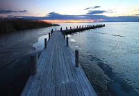 Флізелінові фото шпалери небо захід сонця 254x184 см 3D Міст Ландшафт Природа (12617V4)+клей - вид 1 мініатюра