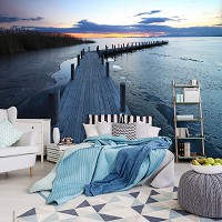 Флізелінові фото шпалери небо захід сонця 254x184 см 3D Міст Ландшафт Природа (12617V4)+клей - вид 8 мініатюра