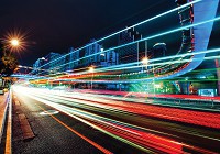 Флізелінові фотошпалери дорога 312x219 см рух у нічному місті (12620VEXXL)+клей - вид 1 мініатюра