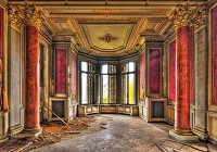 Флізелінові 3D фотошпалери місто в інтер'єрі кухні 368x254 см вінтажна кімната з колонами (12622V8)+клей - вид 1 мініатюра