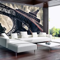 Флізелінові фотошпалери з містами в інтер'єрі 254x184 см 3D Перегляд Ейфелеву вежу в Парижі (12625V4)+клей
