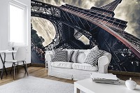 Флизелиновые фото обои город 312x219 см 3D Вид на Эйфелеву башню в Париже (12625VEXXL)+клей