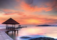 Флізелінові фото шпалери вид на море 368x254 см 3D Природа Пейзаж Міст Романтичний Вид (12626V8)+клей - вид 1 мініатюра