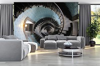 Флизелиновые фото обои на стену город 254x184 см 3D Лестница внутри маяка (12627V4)+клей