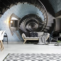 Флизелиновые фото обои в стиле город 368x254 см 3D Лестница внутри маяка (12627V8)+клей