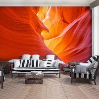 Флизелиновые фото обои природа 368x254 см 3D Пещера Скала Каньон Антилопы (12629V8)+клей