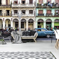 Флизелиновые фотообои город 312x219 см 3D Улица в Гаване (12630VEXXL)+клей