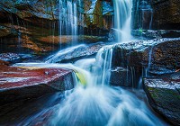 Флізелінові 3д фото шпалери природа 312x219 см Водоспад Скелі Вода Вид (12631VEXXL)+клей - вид 1 мініатюра