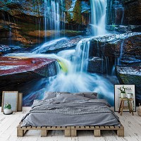 Флизелиновые фото обои природа 368x254 см 3D Водопад Скалы Вода Вид (12631V8)+клей - вид 8 миниатюра