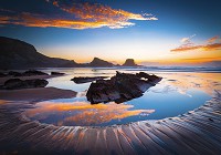 Флизелиновые фотообои Пейзаж Природы Горы 368x254 см 3D Красивый закат на озере (12634V8)+клей - вид 1 миниатюра