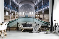 Флизелиновые обои город в интерьере фото 416x254 см 3D Пустой заброшенный бассейн (12635VEXXXL)+клей