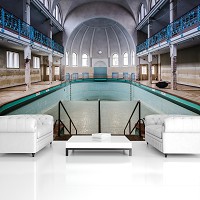 Флизелиновые обои города фото Архитектура Здание 254x184 см 3D Пустой заброшенный бассейн (12635V4)+клей - вид 8 миниатюра