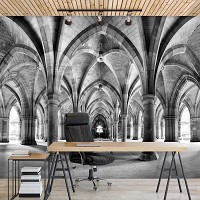 Архитектура флизелиновые фотообои 312x219 см 3D Университет Глазго черно-белый (12637VEXXL) +клей