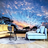 Флизелиновые фото обои 368x254 см Животные и облака (12642V8)+клей