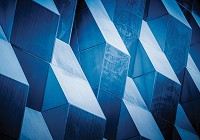 Флізелін - геометрія на фото шпалерах 312x219 см Сині 3Д фігури (12653VEXXL)+клей - вид 1 мініатюра