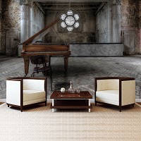 Флизелиновые ретро фото обои на стену 312x219 см 3D Пианино в заброшенном доме (12658VEXXL)+клей