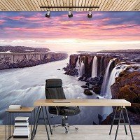 Флізелінові фото шпалери Природа Вода Скелі 254x184 см 3D Великий водоспад (12659V4)+клей - вид 6 мініатюра