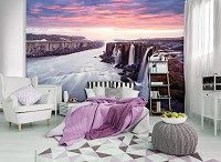 Флизелиновые фото обои Природа Скалы Вода 254x184 см 3D Великий водопад (12659V4)+клей