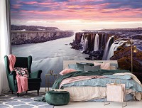 Флизелиновые фото обои Природа Скалы Вода 368x254 см 3D Великий водопад (12659V8)+клей