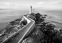 Флизелиновые фотообои 3D Пейзаж Природа Море Черно-белый маяк (12660V)+клей - вид 1 миниатюра