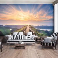 Флизелиновые фотообои в интерьере природа пейзаж ландшафт 416x254 см 3D Горный пейзаж острова Понта-Делгада (12661VEXXXL) +клей