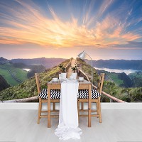 Дорога флизелиновые фотообои природа пейзаж ландшафт 368x254 см 3D Горный пейзаж острова Понта-Делгада (12661V8) +клей