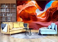 Флизелиновые 3д фотообои горы пейзаж ландшафт 368x254 см Каньон Антилопы в Аризоне (12662V8) +клей