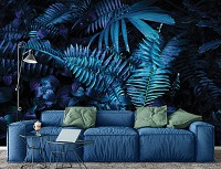 Зелень флизелиновые фотообои Большие темно-зеленый листья 3D Природа Папоротник (12664V)+клей